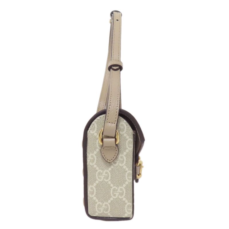 Gucci 699296 Mini Bag Horsebit GG Shoulder Bag PVC Women