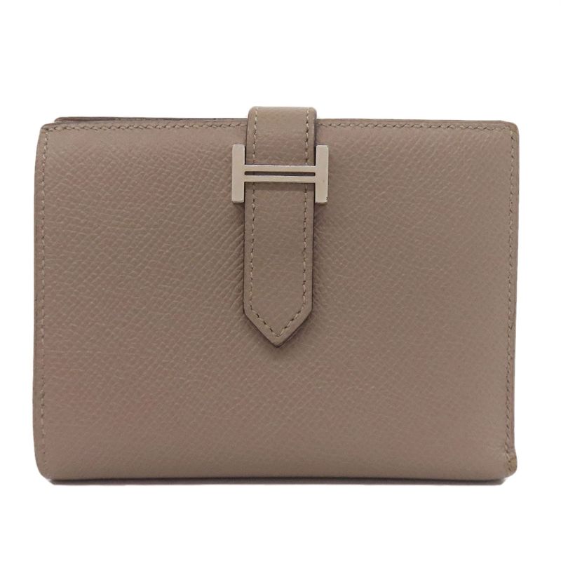 Hermes Bearn Compact Silver Hardware Bifold Wallet With Coin Purse Epson Women
