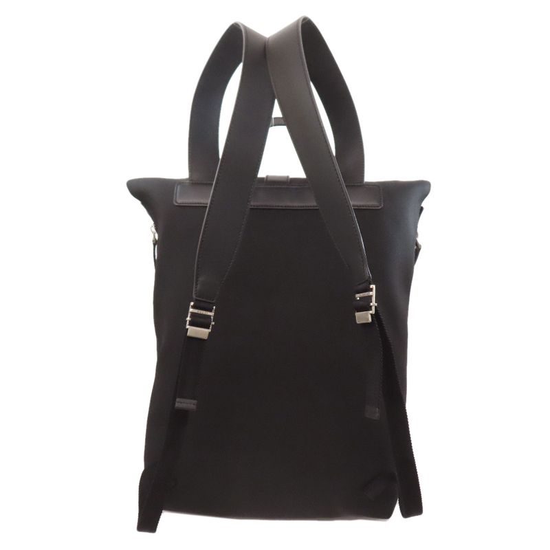 Gucci 619749 Sherry Line Backpack Daypack Nylon Canvas Leather Women