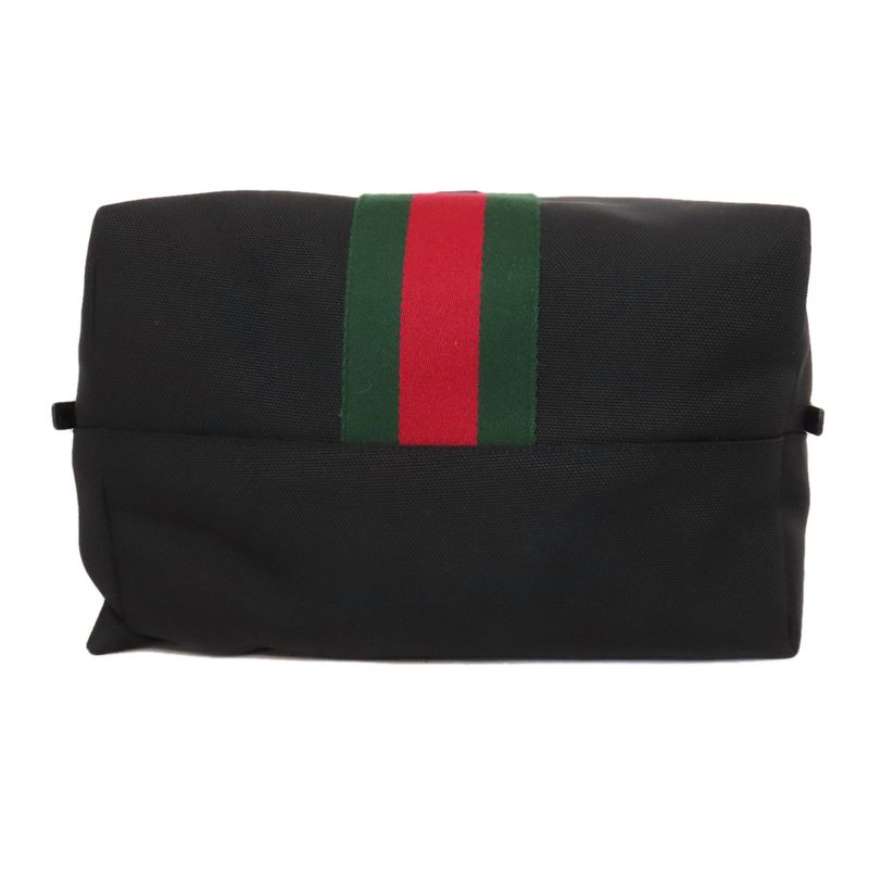 Gucci 619749 Sherry Line Backpack Daypack Nylon Canvas Leather Women