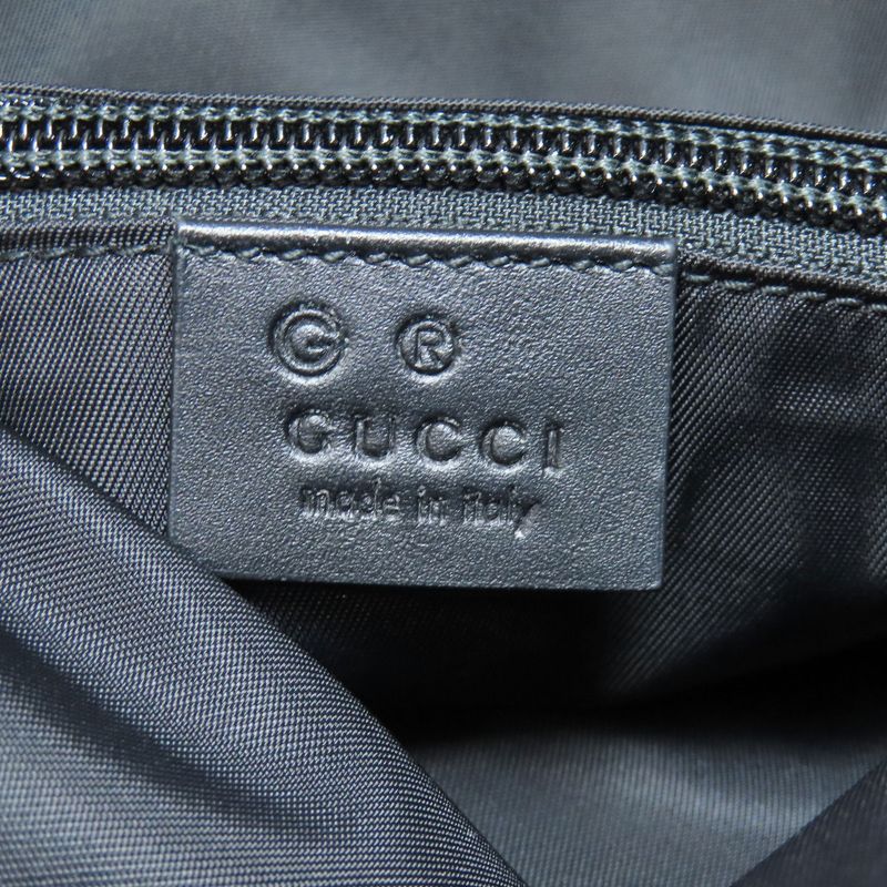 Gucci 619749 Sherry Line Backpack Daypack Nylon Canvas Leather Women