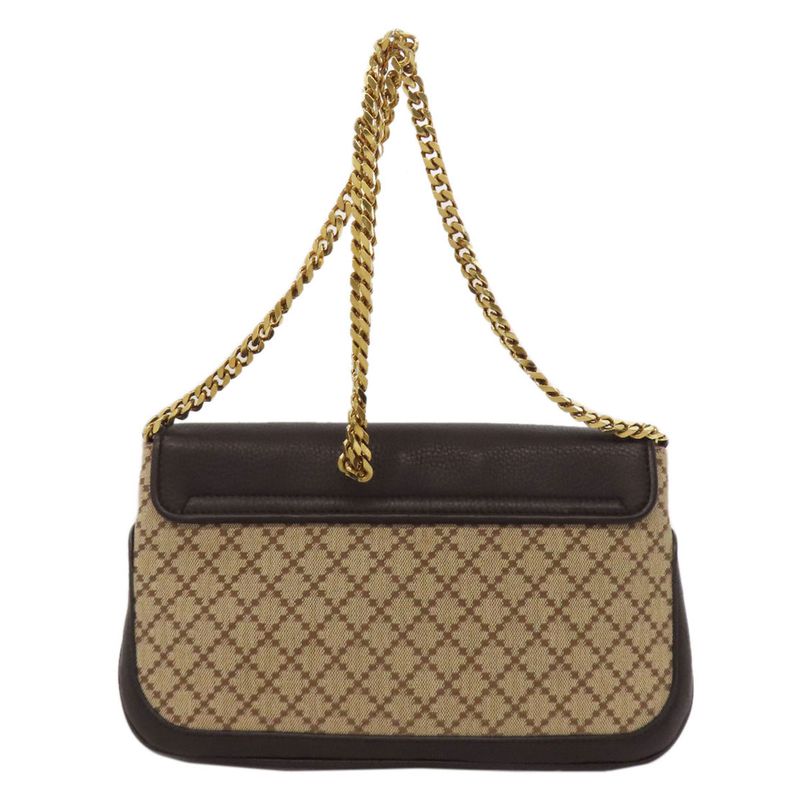 Gucci 251820 Diamante Chain Shoulder Bag Canvas Women