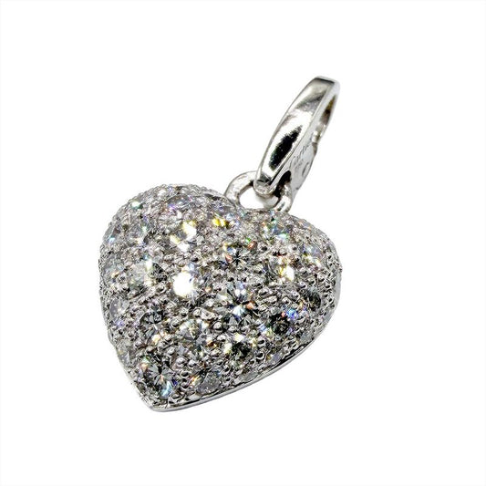 Cartier Pave Heart Diamond Pendant Top Pendant Top LM Size Pendant Top
