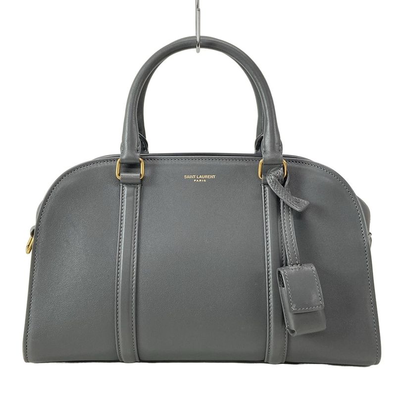 Saint Laurent Paris Handbag Duffle Lock Baby 655008 Gray Leather