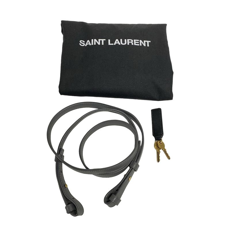 Saint Laurent Paris Handbag Duffle Lock Baby 655008 Gray Leather