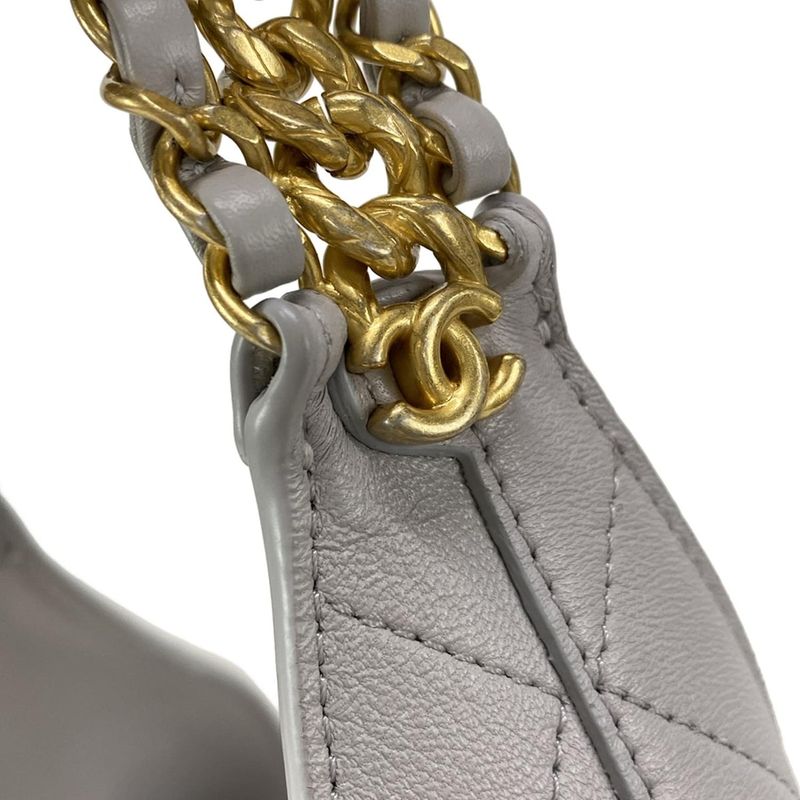 Chanel Shoulder Bag Matelasse Hobo Bag As5403 Light Gray Lambskin