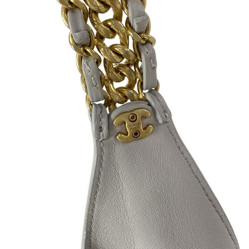 Chanel Shoulder Bag Matelasse Hobo Bag As5403 Light Gray Lambskin