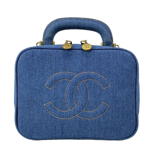 Chanel Vanity Bag - Blue Gold Hardware