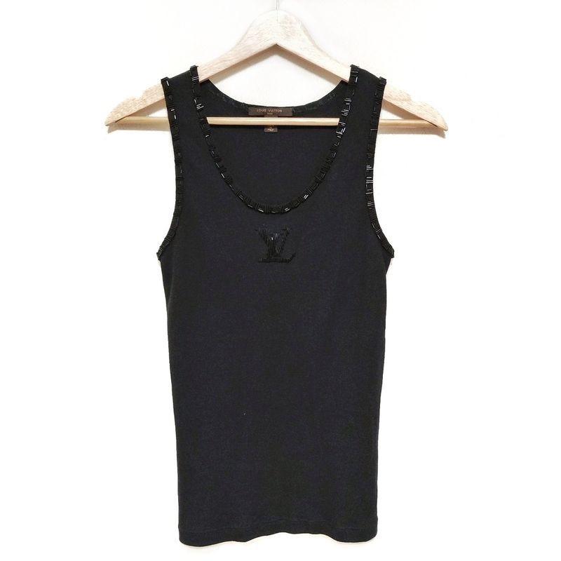 Louis Vuitton Tank Top Size M Women's - Black Beaded