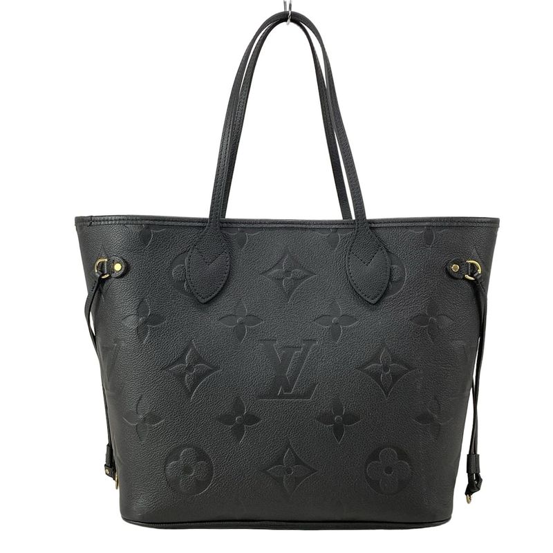 Louis Vuitton Monogram Empreinte Neverfull MM M45685 Noir Black Leather Tote