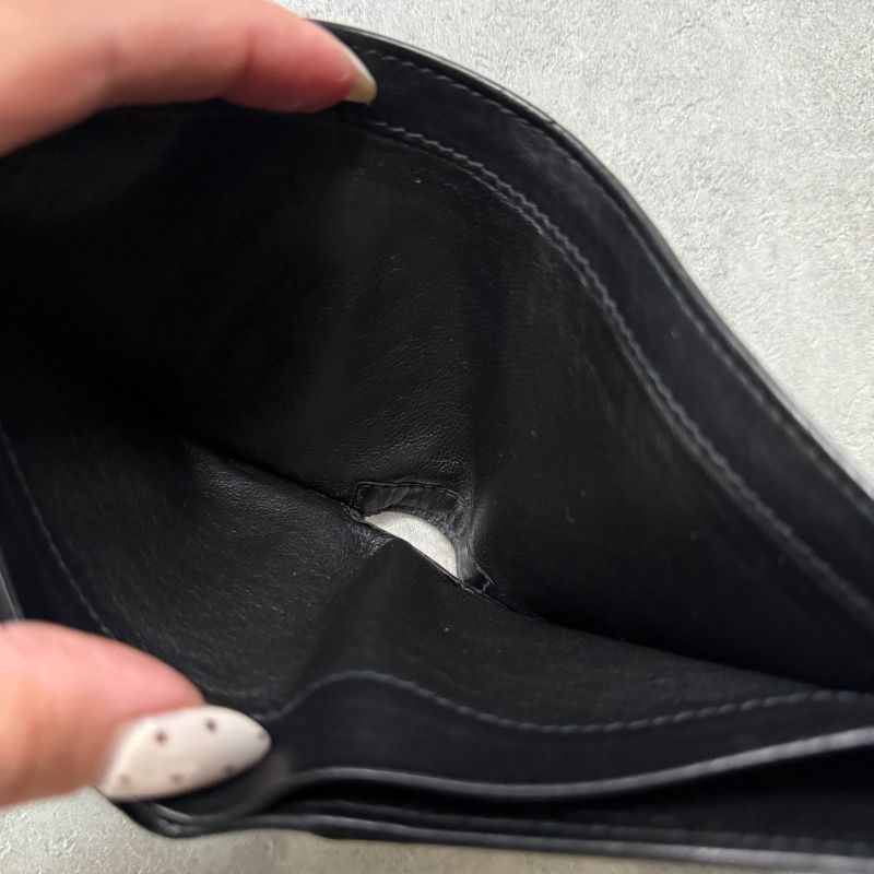 Bottega Veneta Intrecciato Bifold Wallet Billfold Black Calf Leather Men's