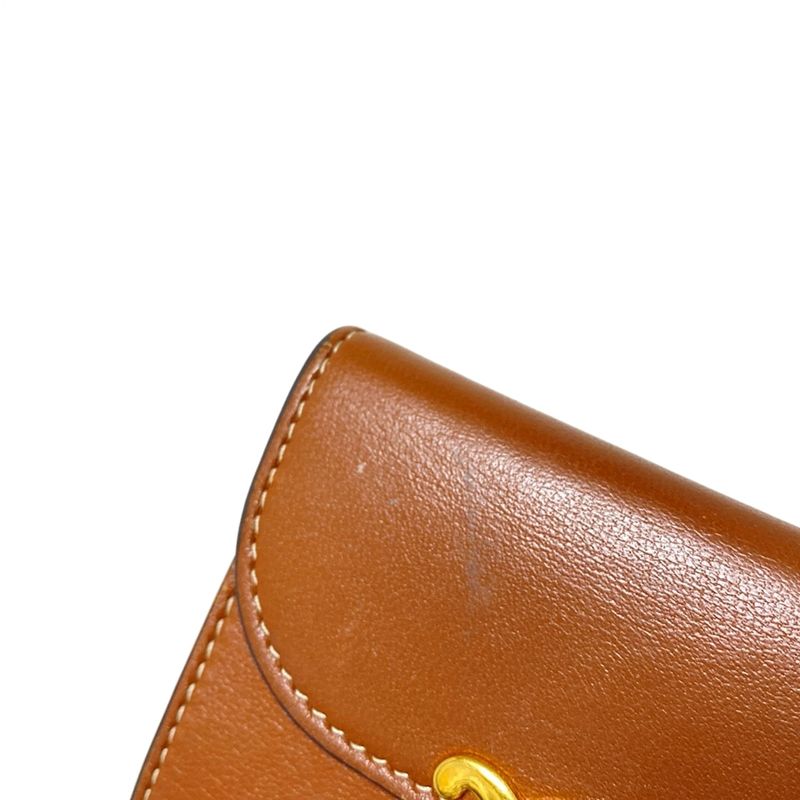 Celine Small Flap Wallet With Three Compartments Triomphe Brown Leather