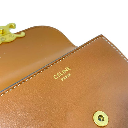 Celine Small Flap Wallet With Three Compartments Triomphe Brown Leather