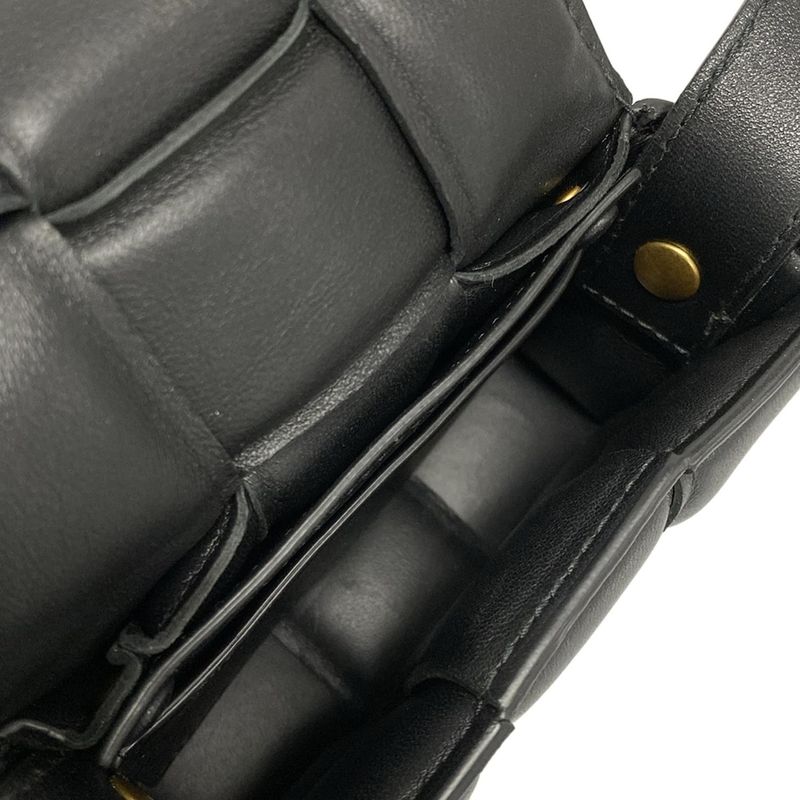 Bottega Veneta Shoulder Bag Padded Cassette Mini 716648 Black Lambskin