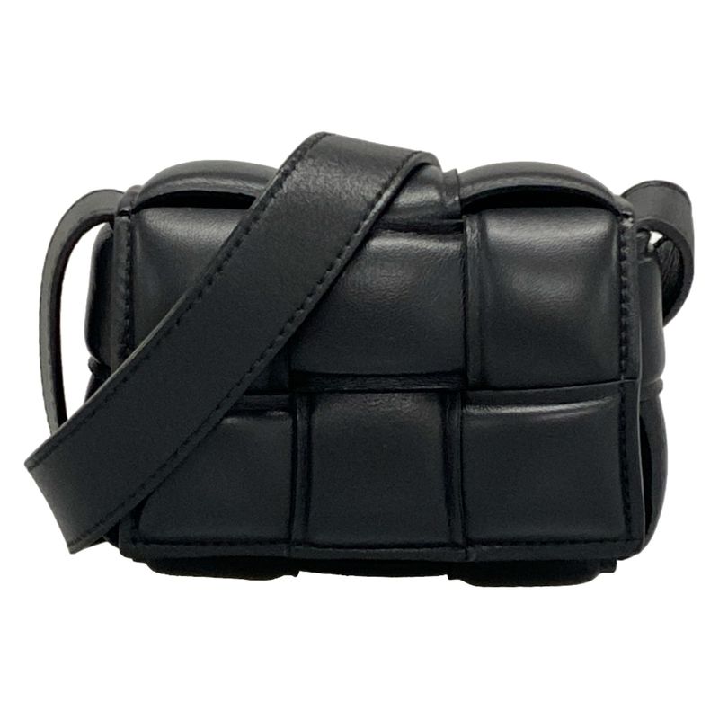 Bottega Veneta Shoulder Bag Padded Cassette Mini 716648 Black Lambskin