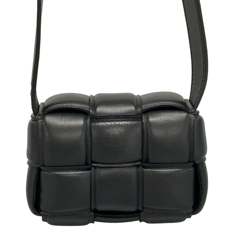 Bottega Veneta Shoulder Bag Padded Cassette Mini 716648 Black Lambskin