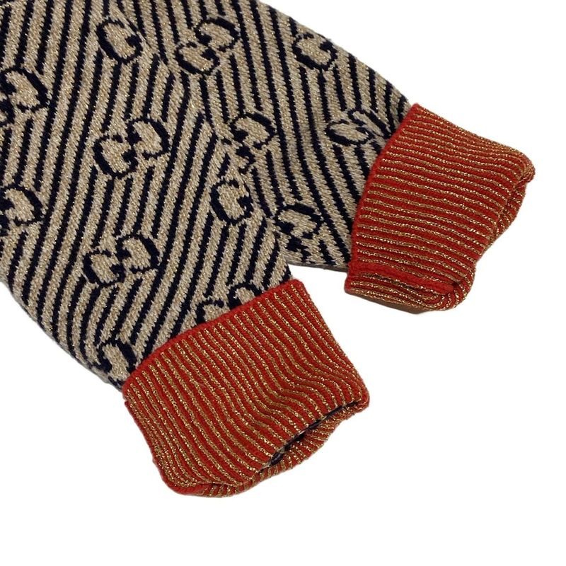 Gucci Cardigan Size S Women - 553505-xkaiv Beige Dark Navy And Red Long Sleeves