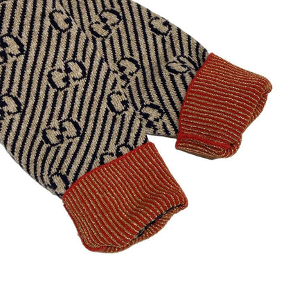 Gucci Cardigan Size S Women - 553505-xkaiv Beige Dark Navy And Red Long Sleeves