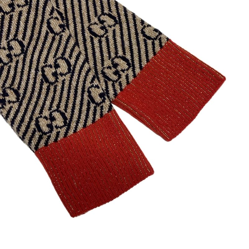 Gucci Cardigan Size S Women - 553505-xkaiv Beige Dark Navy And Red Long Sleeves