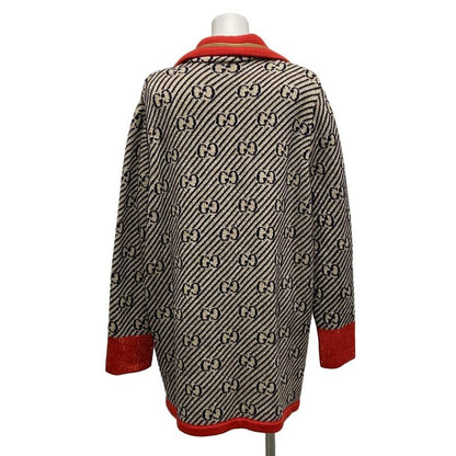 Gucci Cardigan Size S Women - 553505-xkaiv Beige Dark Navy And Red Long Sleeves