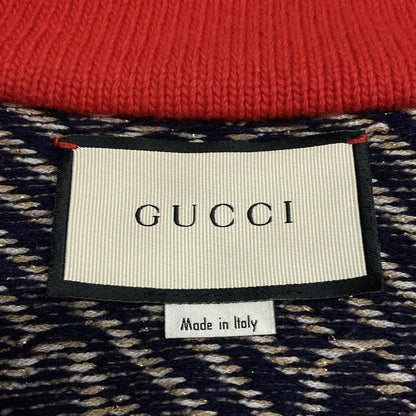 Gucci Cardigan Size S Women - 553505-xkaiv Beige Dark Navy And Red Long Sleeves