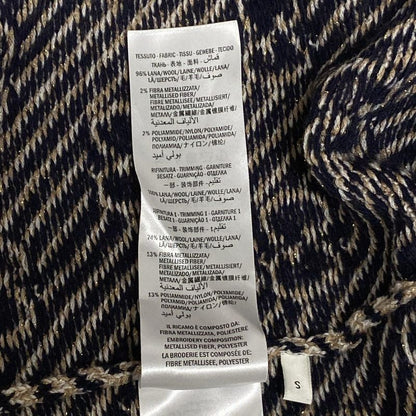 Gucci Cardigan Size S Women - 553505-xkaiv Beige Dark Navy And Red Long Sleeves