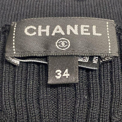 Chanel Short Sleeved Cut And Sewn Size 34 S Women - P79128 Black Crew Neck/coco-