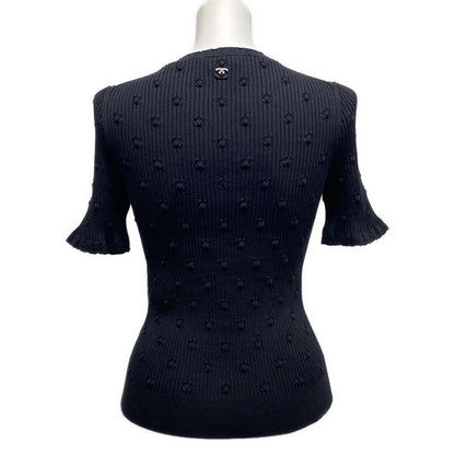 Chanel Short Sleeved Cut And Sewn Size 34 S Women - P79128 Black Crew Neck/coco-