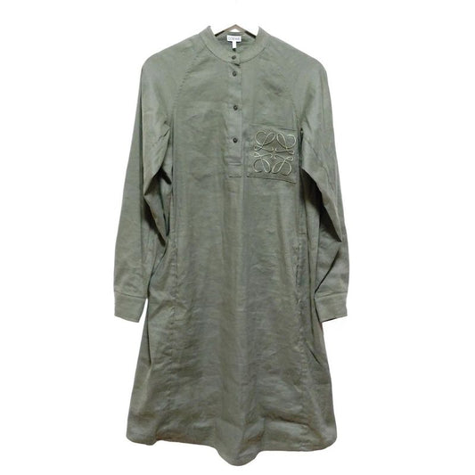 Loewe Dress Size 32 XS Women - Khaki Long Sleeves/knee Length