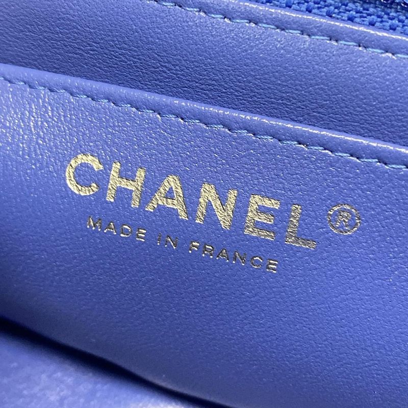 Chanel Shoulder Bag Mini Matelasse A69900 Blue And White Chain Shoulder /