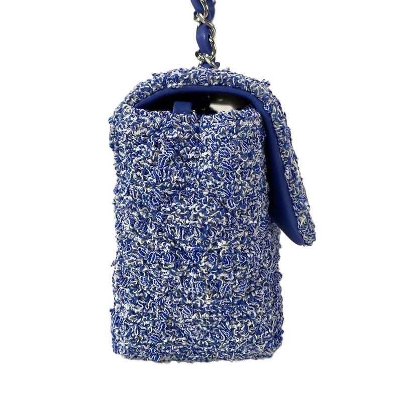 Chanel Shoulder Bag Mini Matelasse A69900 Blue And White Chain Shoulder /