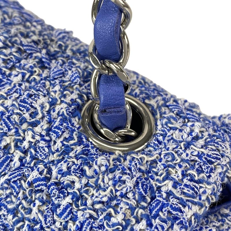 Chanel Shoulder Bag Mini Matelasse A69900 Blue And White Chain Shoulder /