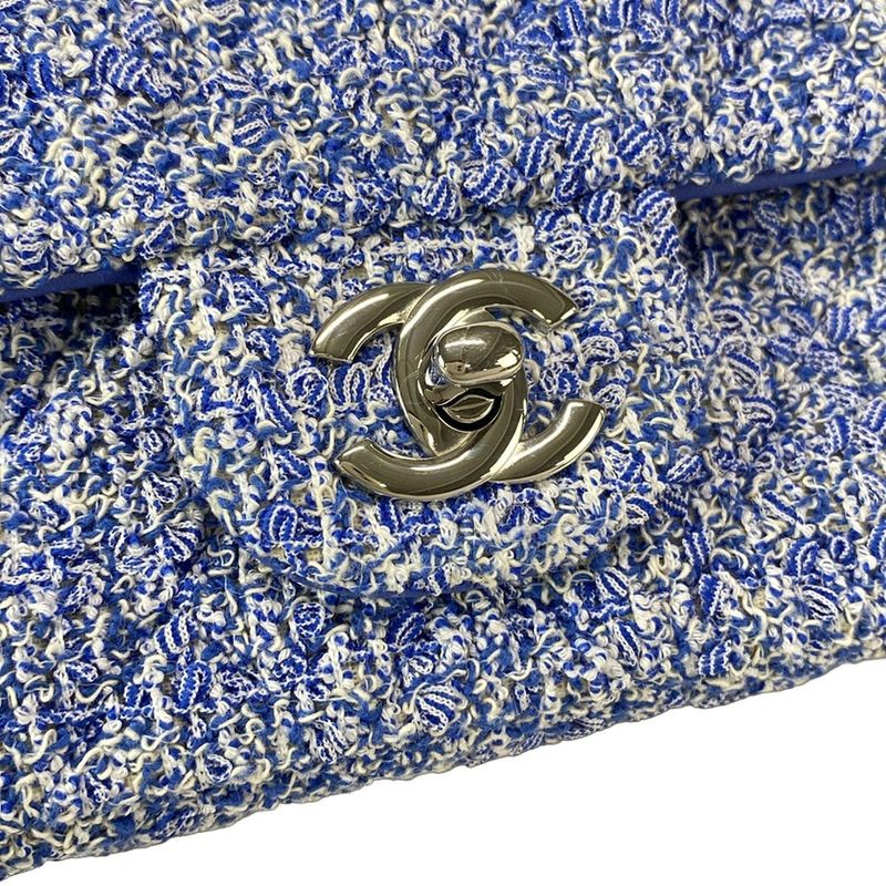 Chanel Shoulder Bag Mini Matelasse A69900 Blue And White Chain Shoulder /