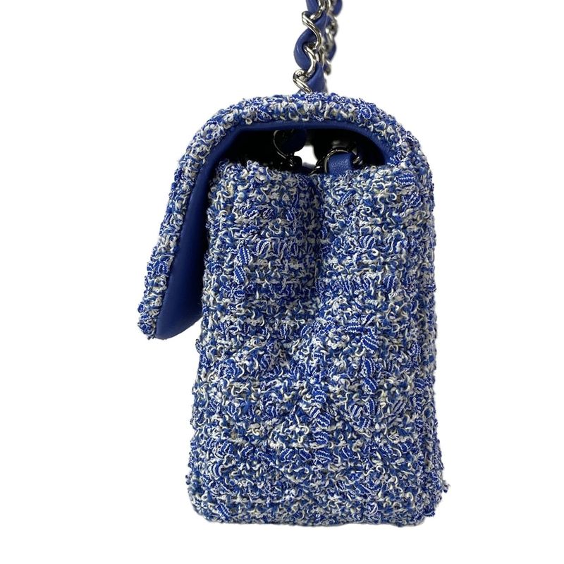 Chanel Shoulder Bag Mini Matelasse A69900 Blue And White Chain Shoulder /