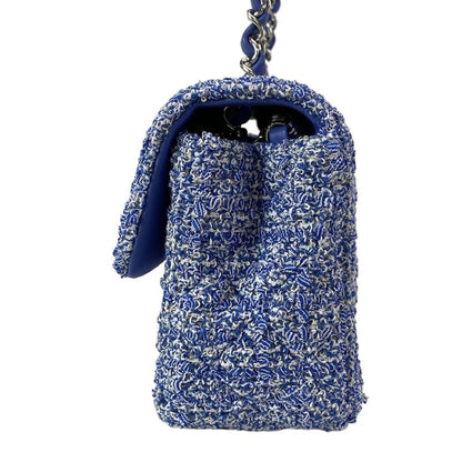 Chanel Shoulder Bag Mini Matelasse A69900 Blue And White Chain Shoulder /