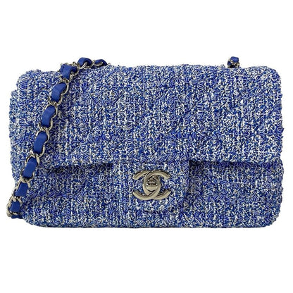 Chanel Shoulder Bag Mini Matelasse A69900 Blue And White Chain Shoulder /