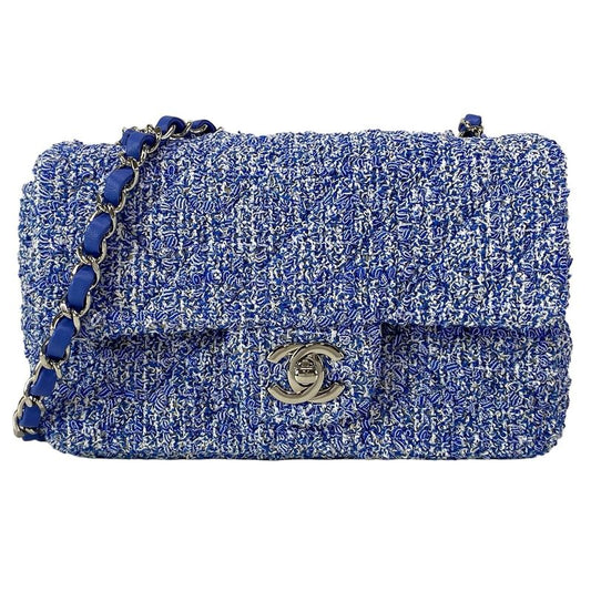 Chanel Shoulder Bag Mini Matelasse A69900 Blue And White Chain Shoulder /