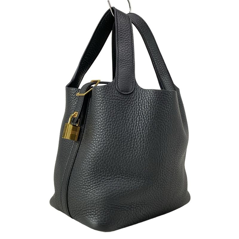 Hermes Handbag Picotin Lock PM Black Gold Hardware