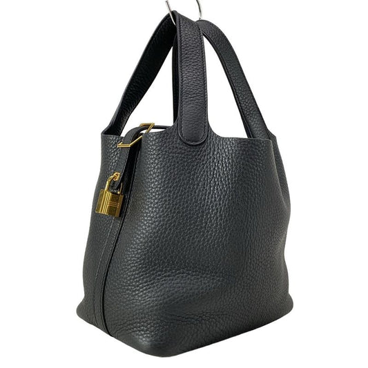 Hermes Handbag Picotin Lock PM Black Gold Hardware