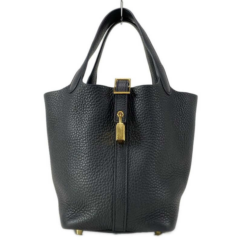 Hermes Handbag Picotin Lock PM Black Gold Hardware