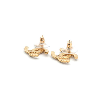 Chanel Earrings Earring Gold Coco Mark Rhinestone