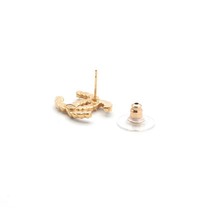 Chanel Earrings Earring Gold Coco Mark Rhinestone