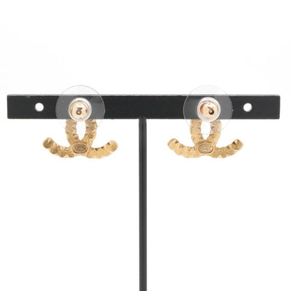 Chanel Earrings Earring Gold Coco Mark Rhinestone