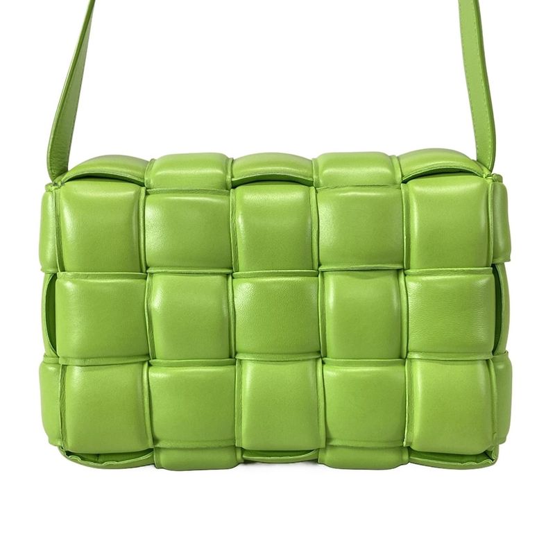 Bottega Veneta Shoulder Bag Padded Cassette Light Green Diagonal Lambskin