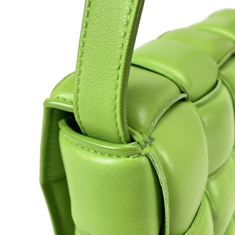 Bottega Veneta Shoulder Bag Padded Cassette Light Green Diagonal Lambskin