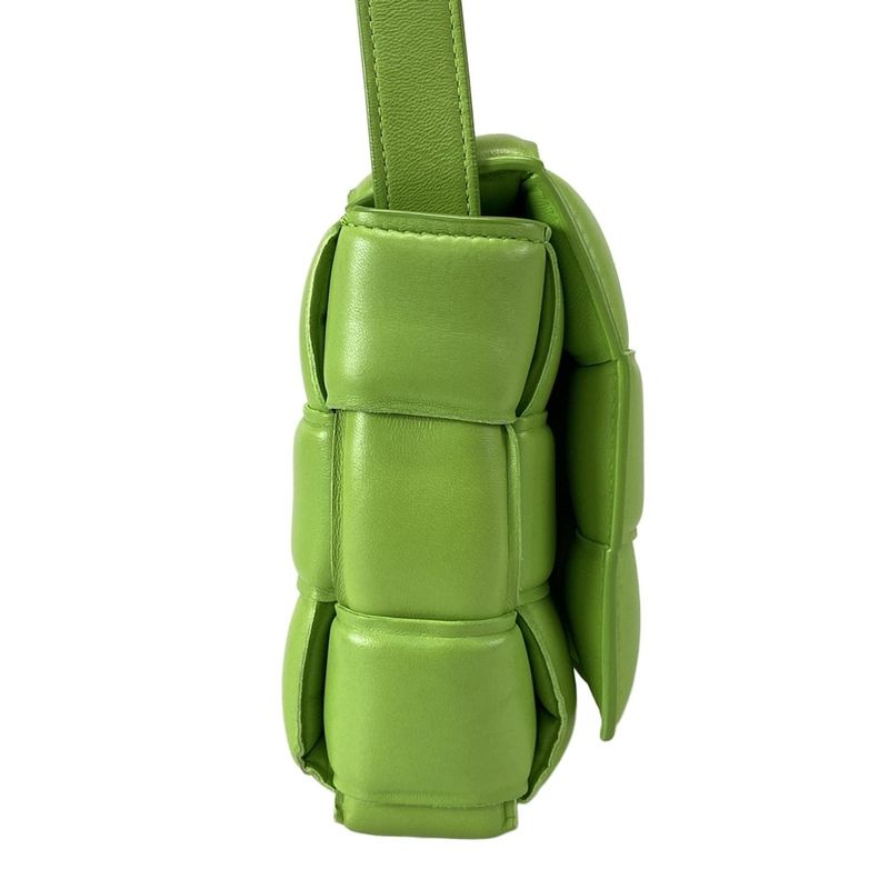 Bottega Veneta Shoulder Bag Padded Cassette Light Green Diagonal Lambskin