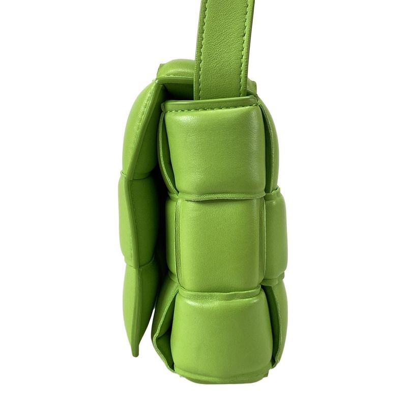 Bottega Veneta Shoulder Bag Padded Cassette Light Green Diagonal Lambskin