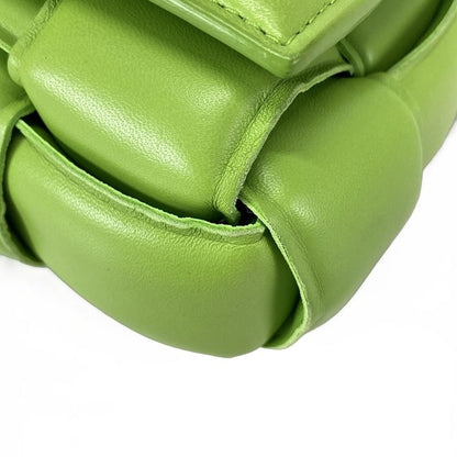 Bottega Veneta Shoulder Bag Padded Cassette Light Green Diagonal Lambskin