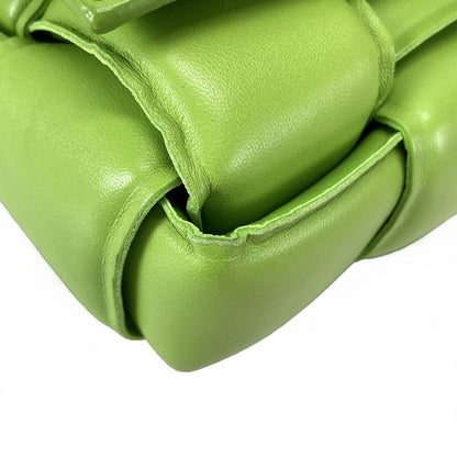 Bottega Veneta Shoulder Bag Padded Cassette Light Green Diagonal Lambskin
