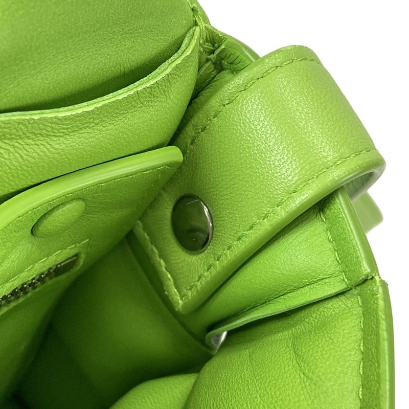 Bottega Veneta Shoulder Bag Padded Cassette Light Green Diagonal Lambskin